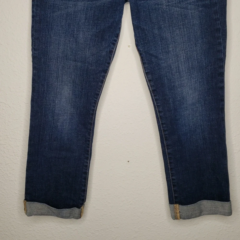 Hollister Womens Cotton Capri Roll Tab Hem Jeans Size 27 Denim Blue Y2K Low Rise